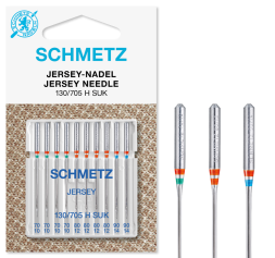 Schmetz Jersey Needles, Assorted Sizes 70/10 - 90/14, Pack of 10