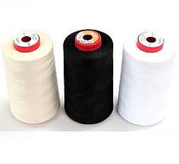 12 x Coats Overlocker 120 Thread: Black, White & Cream